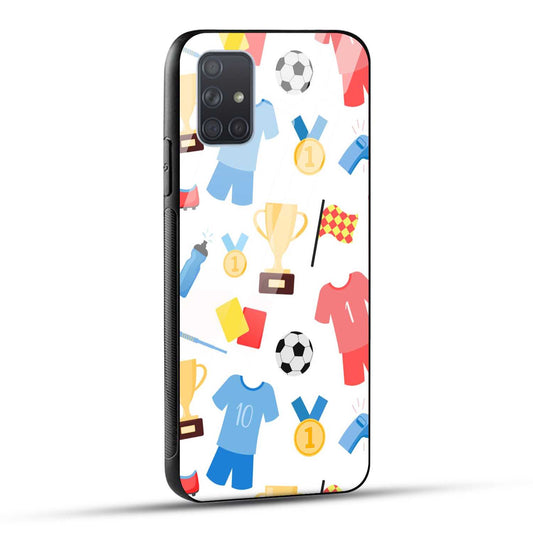 Samsung Galaxy A71 Back Cover Love For Football Printed Glass Case