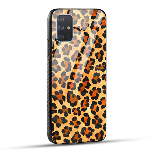 Samsung Galaxy A71 Back Cover Leopard Pattern Printed Glass Case