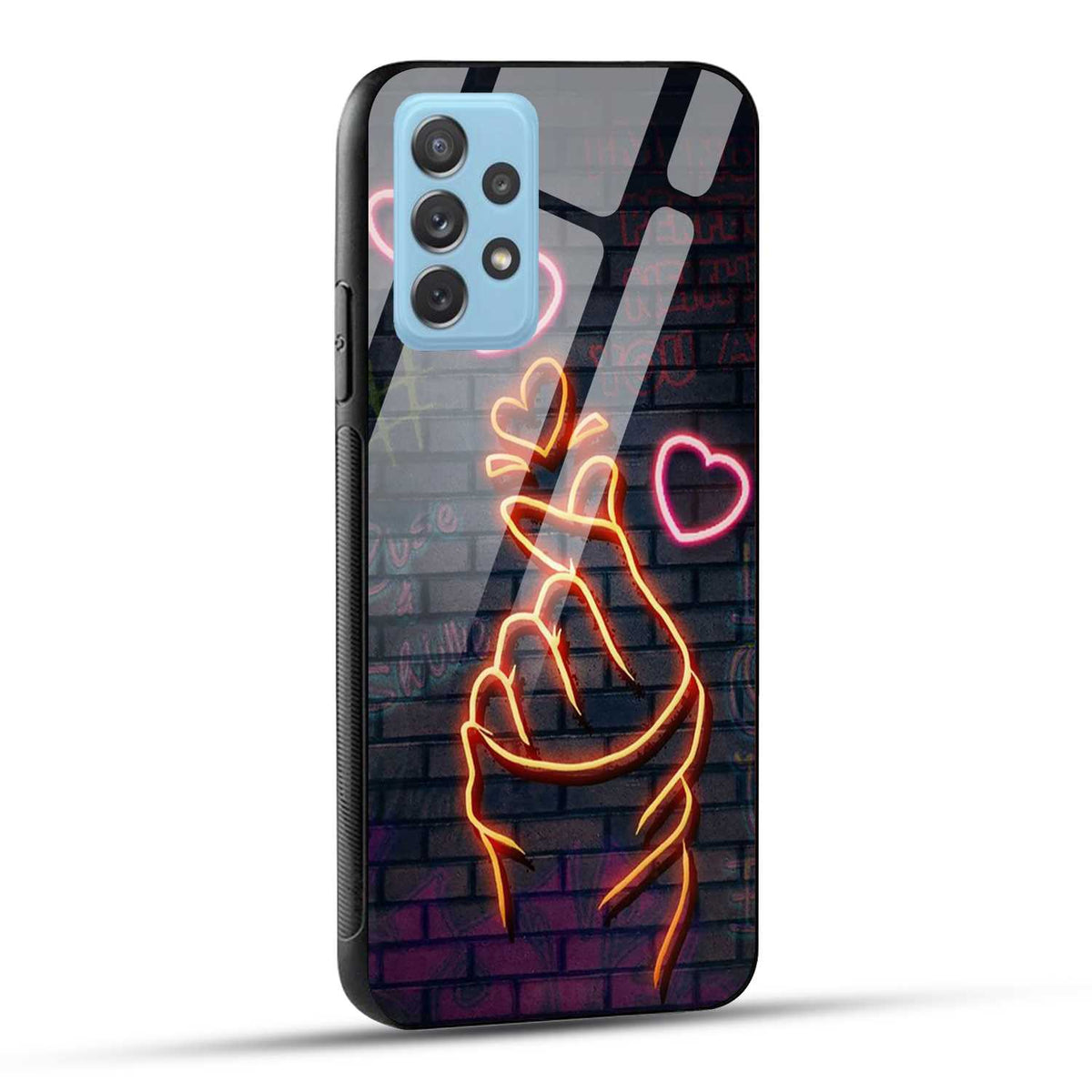 Samsung Galaxy A72 Back Cover Swag Cute Hearts Printed Glass Case