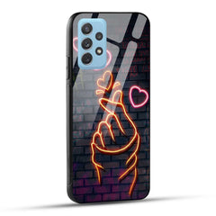 Samsung Galaxy A72 Back Cover Swag Cute Hearts Printed Glass Case