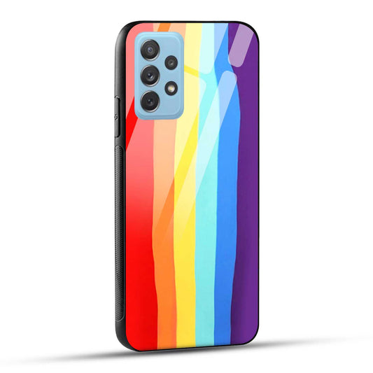 Samsung Galaxy A72 Back Cover Rainbow Color Printed Glass Case