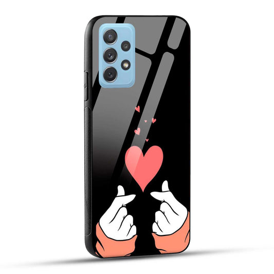 Samsung Galaxy A72 Back Cover Love Expressing Printed Glass Case