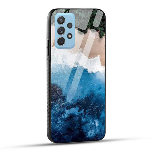 Samsung Galaxy A72 Back Cover Beach Ocean Blue Glass Case