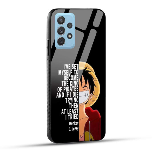 Samsung Galaxy A72 Back Cover Anime One Piece Monkey D. Luffy  Printed Glass Case