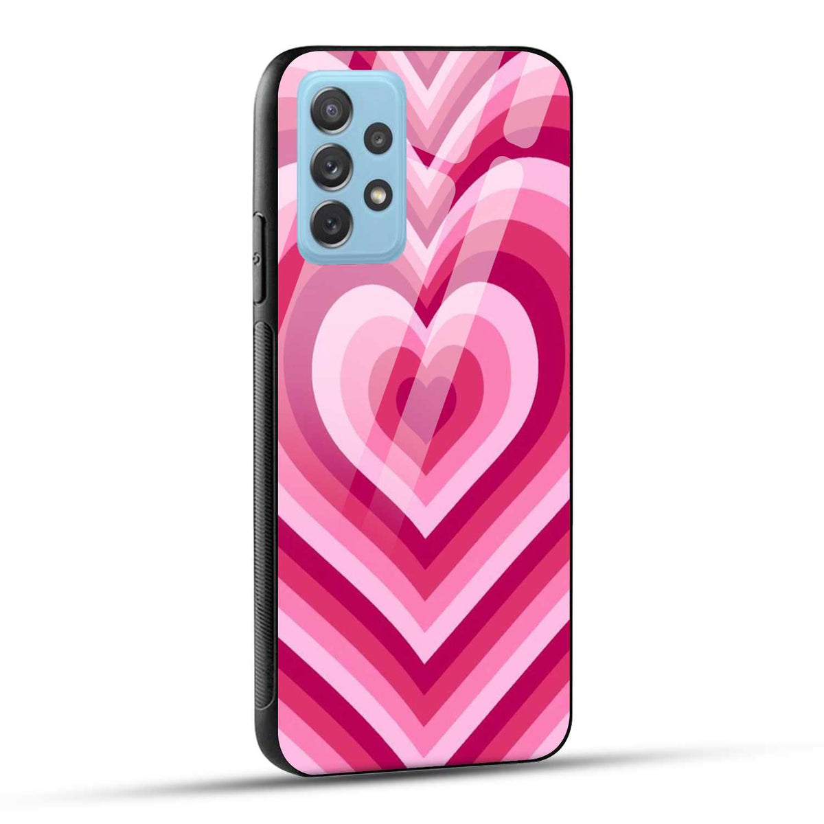 Samsung Galaxy A72 Back Cover Love Hearts Printed Glass Case