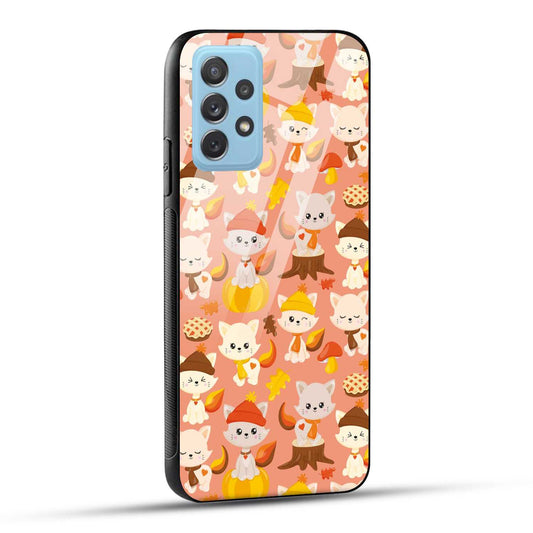Samsung Galaxy A72 Back Cover Cute Kittys Printed Glass Case