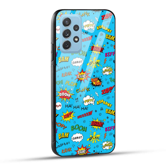 Samsung Galaxy A72 Back Cover Doodle Of Texts Printed Glass Case