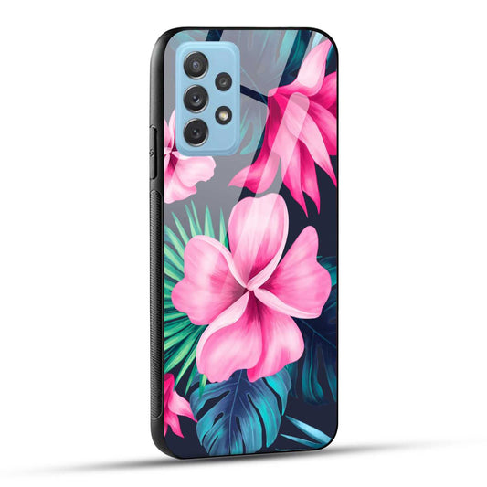 Samsung Galaxy A72 Back Cover Retro Flowers  Printed Glass Case