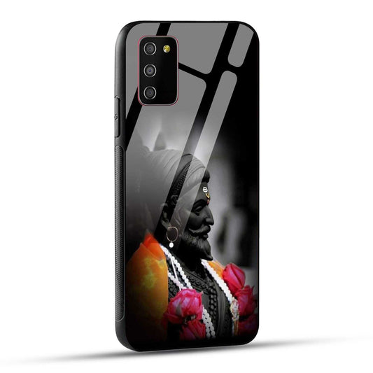 Samsung Galaxy M02s / Samsung Galaxy A03s / Samsung Galaxy F02S Back Cover Chatrapati Shivaji Maharaj Raje Printed Glass Case