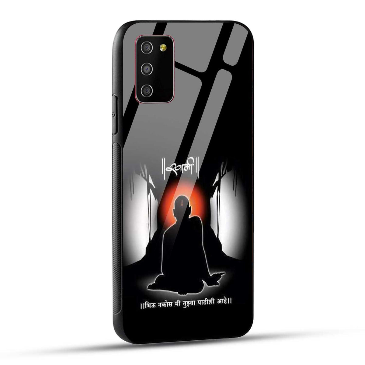 Samsung Galaxy M02s / Samsung Galaxy A03s / Samsung Galaxy F02S Back Cover Shree Swami Samarth Printed Glass Case