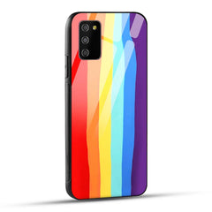 Samsung Galaxy M02s / Samsung Galaxy A03s / Samsung Galaxy F02S Back Cover Rainbow Color Printed Glass Case