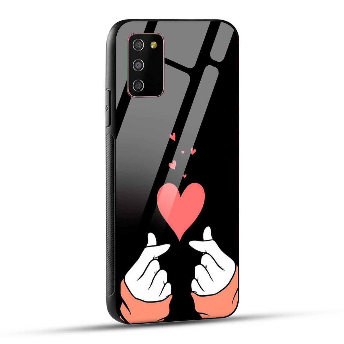Samsung Galaxy M02s / Samsung Galaxy A03s / Samsung Galaxy F02S Back Cover Love Expressing Printed Glass Case