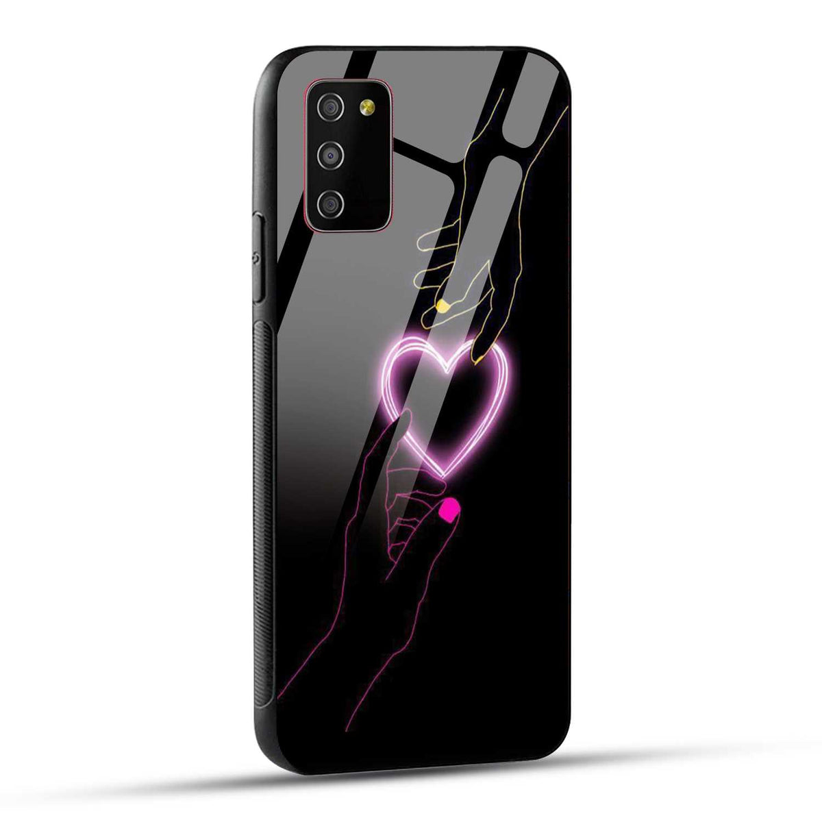 Samsung Galaxy M02s / Samsung Galaxy A03s / Samsung Galaxy F02S Back Cover Love Forever Heart Printed Glass Case