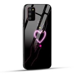 Samsung Galaxy M02s / Samsung Galaxy A03s / Samsung Galaxy F02S Back Cover Love Forever Heart Printed Glass Case