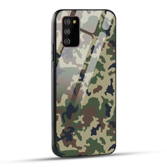 Samsung Galaxy M02s / Samsung Galaxy A03s / Samsung Galaxy F02S Back Cover Army Pattern Printed Glass Case
