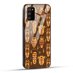 Samsung Galaxy M02s / Samsung Galaxy A03s / Samsung Galaxy F02S Back Cover Tribal African Mask Printed Glass Case