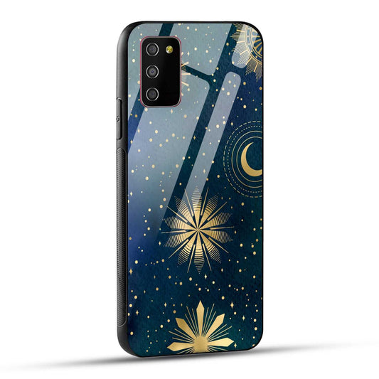 Samsung Galaxy M02s / Samsung Galaxy A03s / Samsung Galaxy F02S Back Cover Art Of Moon Printed Glass Case