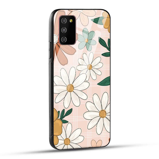 Samsung Galaxy M02s / Samsung Galaxy A03s / Samsung Galaxy F02S Back Cover Retro Flower Art Printed Glass Case