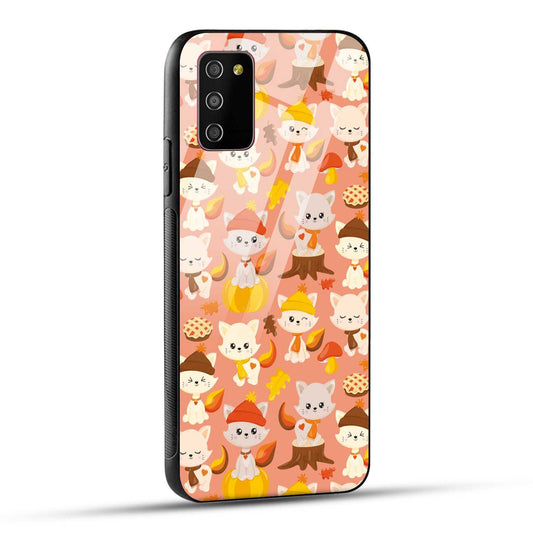 Samsung Galaxy M02s / Samsung Galaxy A03s / Samsung Galaxy F02S Back Cover Cute Kittys Printed Glass Case
