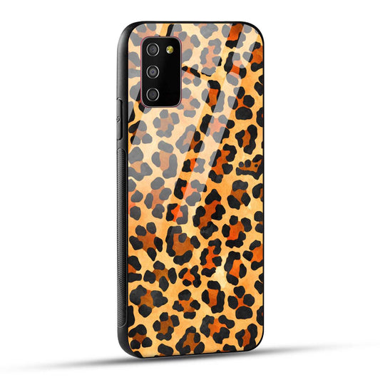 Samsung Galaxy M02s / Samsung Galaxy A03s / Samsung Galaxy F02S Back Cover Leopard Pattern Printed Glass Case