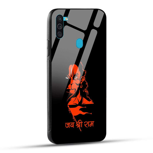 Samsung Galaxy M11 Back Cover Jay Shree Ram Bajrangballi Hanuman Printed Glass Case