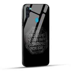 Samsung Galaxy M11 Back Cover Shivkalin Rajmudra Printed Glass Case