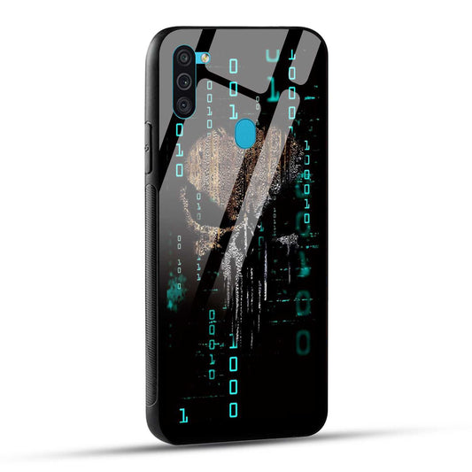 Samsung Galaxy M11 Back Cover Hacker Printed Glass Case