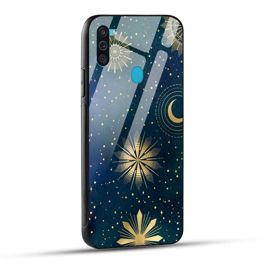 Samsung Galaxy M11 Back Cover Art Of Moon Printed Glass Case