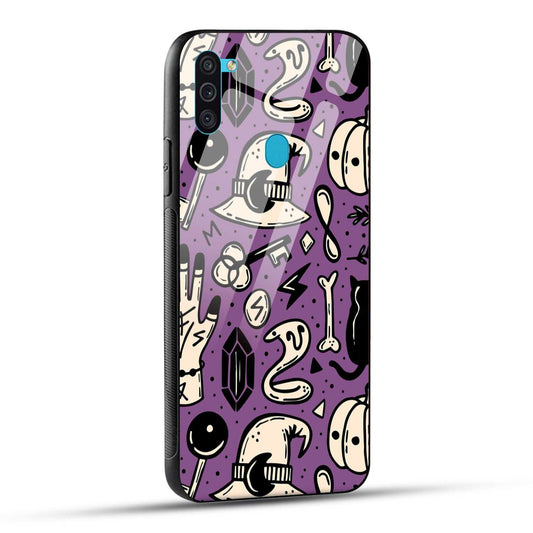 Samsung Galaxy M11 Back Cover Aethetic Texture Printed Glass Case