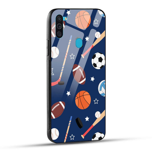 Samsung Galaxy M11 Back Cover Every Sports Matter Printed Glass Case