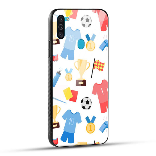 Samsung Galaxy M11 Back Cover Love For Football Printed Glass Case