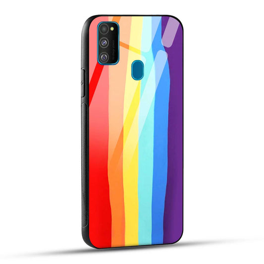 Samsung Galaxy M30s / Samsung Galaxy M21 / Samsung Galaxy M21 2021 Back Cover Rainbow Color Printed Glass Case
