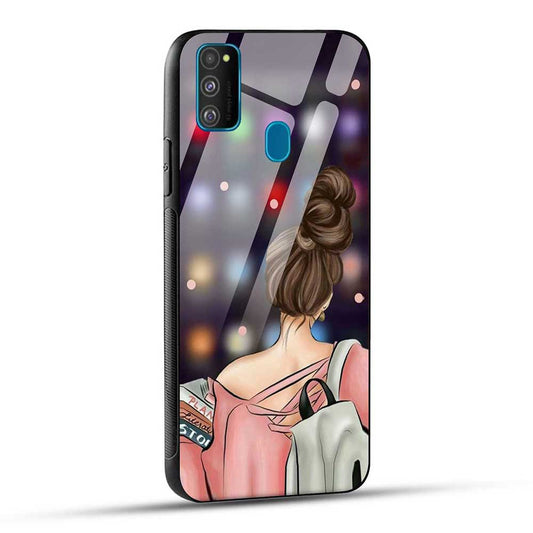 Samsung Galaxy M30s / M21 / M21 2021 Back Cover Girl with Books Glass Case