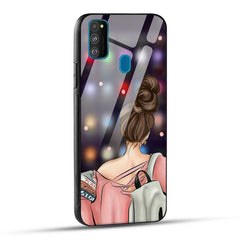 Samsung Galaxy M30s / M21 / M21 2021 Back Cover Girl with Books Glass Case