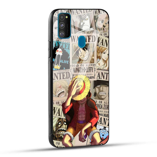 Samsung Galaxy M30s / Samsung Galaxy M21 / Samsung Galaxy M21 2021 Back Cover Anime One Piece Wanted Luffy  Printed Glass Case