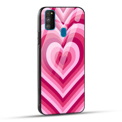 Samsung Galaxy M30s / Samsung Galaxy M21 / Samsung Galaxy M21 2021 Back Cover Love Hearts Printed Glass Case