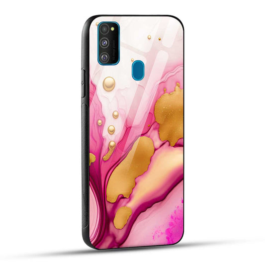 Samsung Galaxy M30s / Samsung Galaxy M21 / Samsung Galaxy M21 2021 Back Cover Golden Marble Printed Glass Case