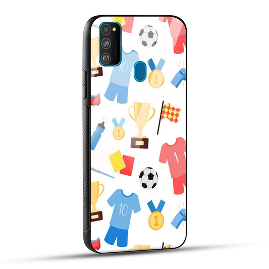 Samsung Galaxy M30s / Samsung Galaxy M21 / Samsung Galaxy M21 2021 Back Cover Love For Football Printed Glass Case