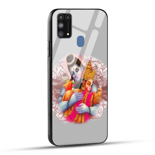 Samsung Galaxy M31 / Samsung Galaxy F41 / Samsung Galaxy M31 Prime Back Cover Hanuman and Ram Printed Glass Case