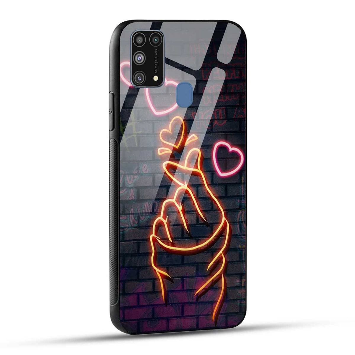 Samsung Galaxy M31 / Samsung Galaxy F41 / Samsung Galaxy M31 Prime Back Cover Swag Cute Hearts Printed Glass Case