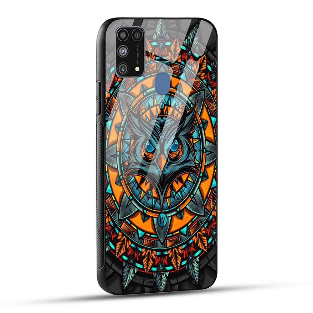Samsung Galaxy M31 / F41 / M31 Prime Back Cover Attractive Owl Glass Case