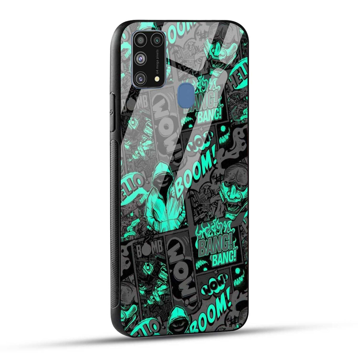 Samsung Galaxy M31 / Samsung Galaxy F41 / Samsung Galaxy M31 Prime Back Cover Boom Printed Glass Case