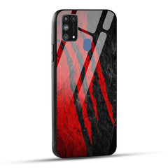 Samsung Galaxy M31 / Samsung Galaxy F41 / Samsung Galaxy M31 Prime Back Cover Red Printed Glass Case