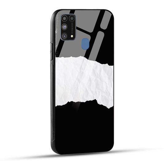 Samsung Galaxy M31 / F41 / M31 Prime Back Cover Black and White Pattern Glass Case