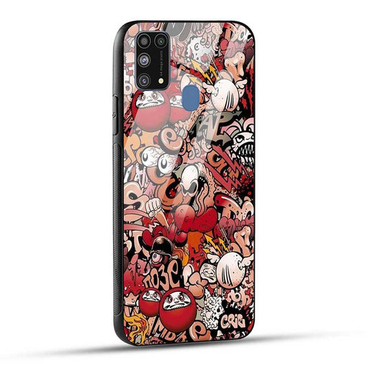 Samsung Galaxy M31 / F41 / M31 Prime Back Cover Graffiti Cartoon Glass Case