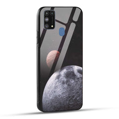 Samsung Galaxy M31 / Samsung Galaxy F41 / Samsung Galaxy M31 Prime Back Cover Galaxy Space Printed Glass Case
