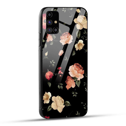 Samsung Galaxy M31s Back Cover Flowers Froral Printed Glass Case