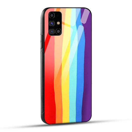 Samsung Galaxy M31s Back Cover Rainbow Color Printed Glass Case