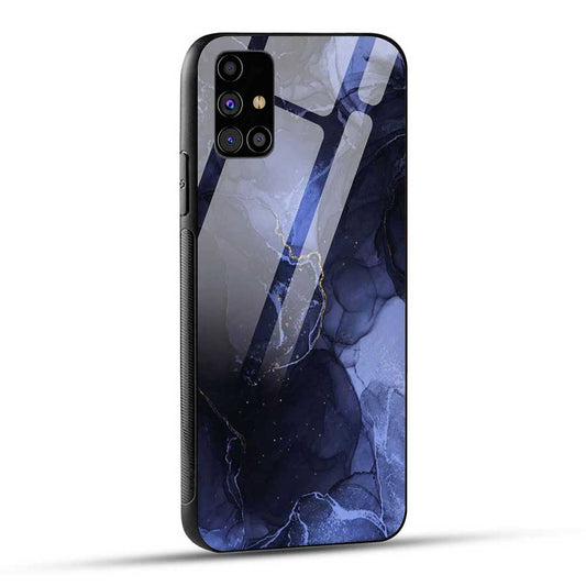 Samsung Galaxy M31s Back Cover Abstract Blue Marble Glass Case
