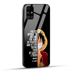 Samsung Galaxy M31s Back Cover Anime One Piece Monkey D. Luffy  Printed Glass Case